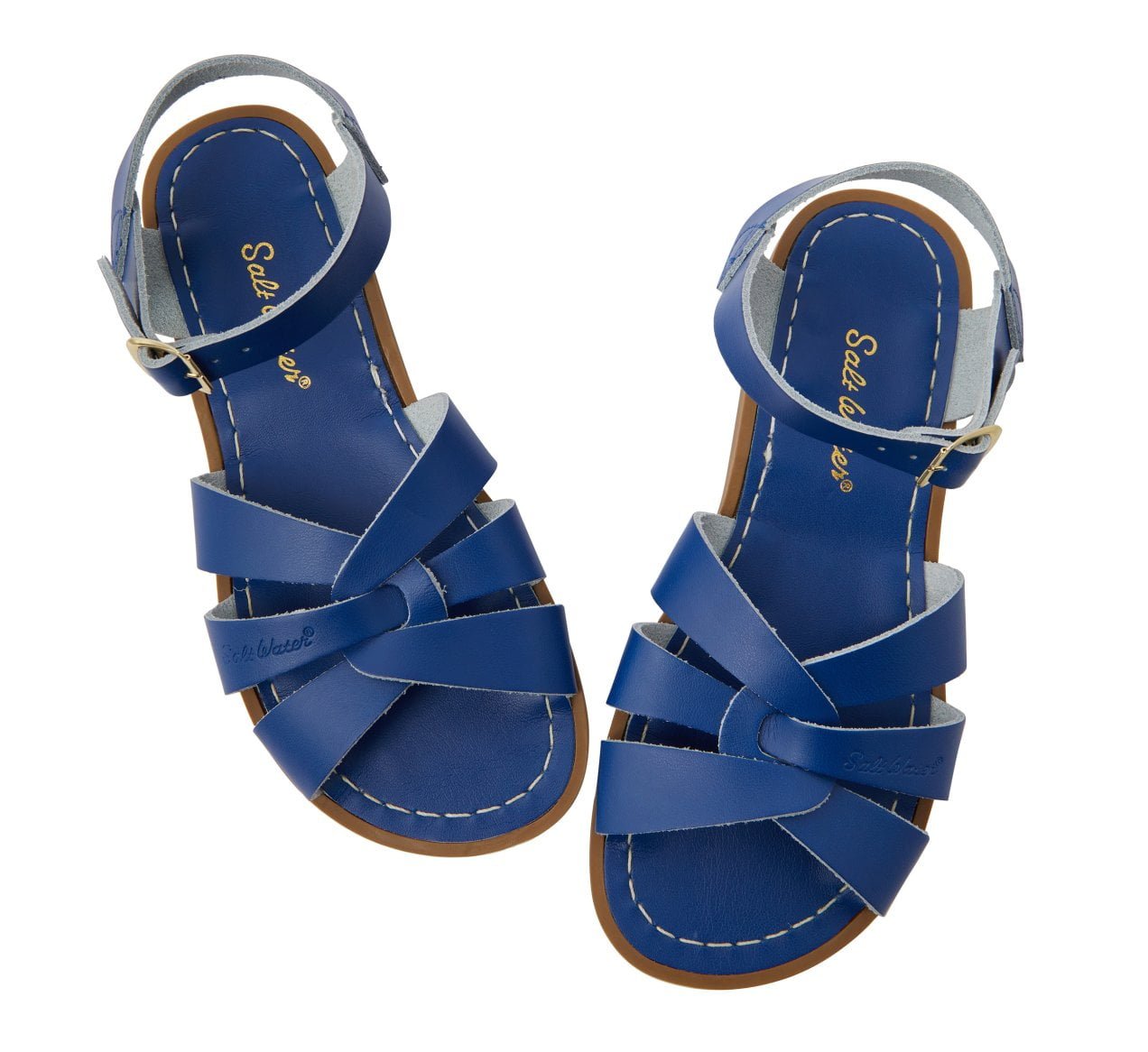 retro sandaal kobalt blauw leer salt water sandals