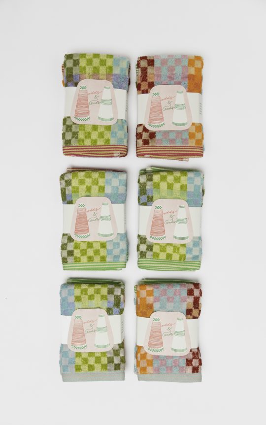 Set van 2 vaatdoekjes checkered check editie 55 - Foekje Fleur