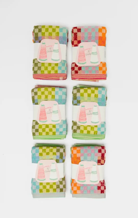 Set van 2 vaatdoekjes checkered check editie 55 - Foekje Fleur